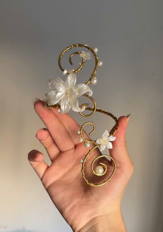 Royale White Flora Arm Cuff