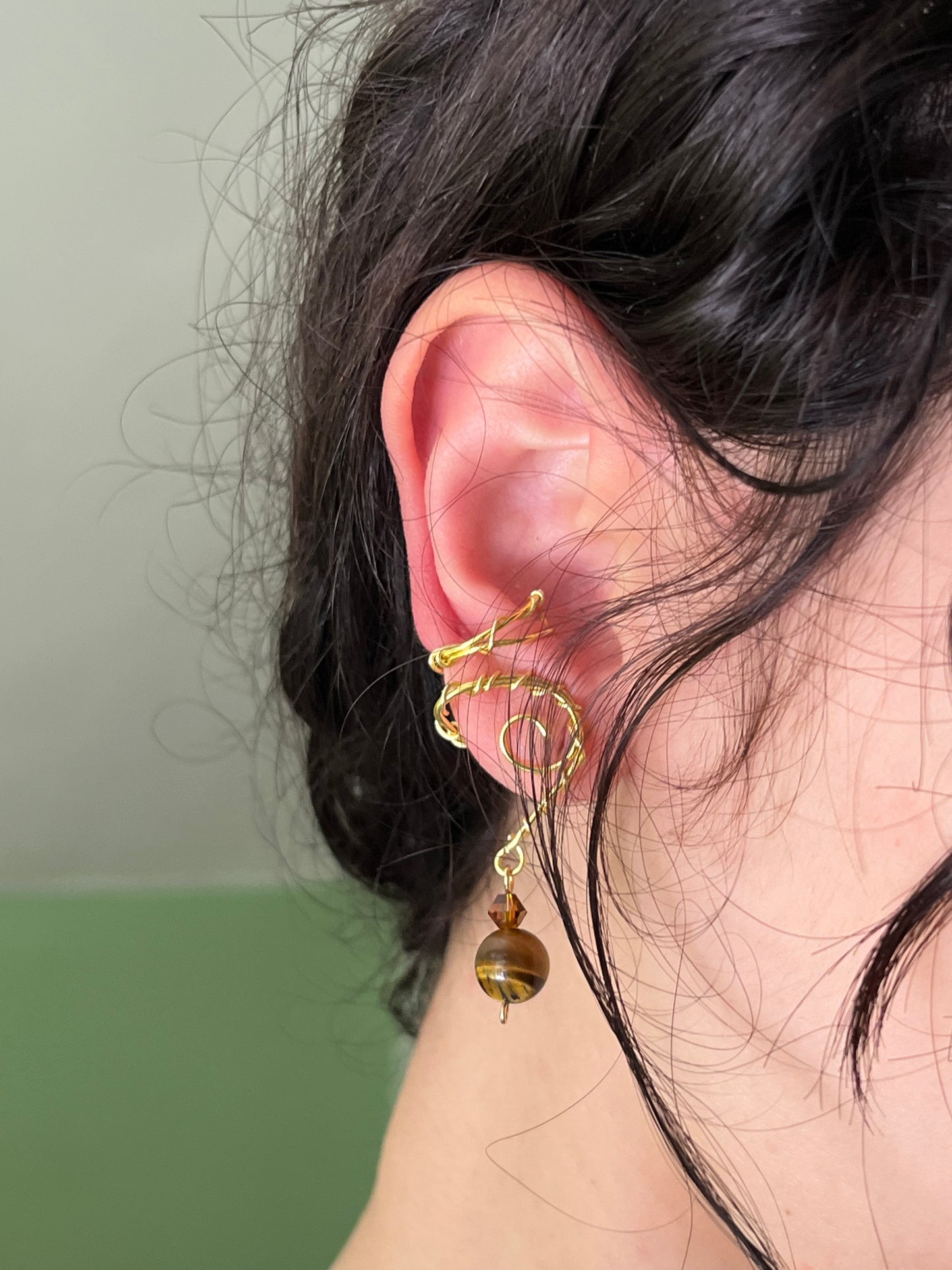Tigers eye Ear cuff