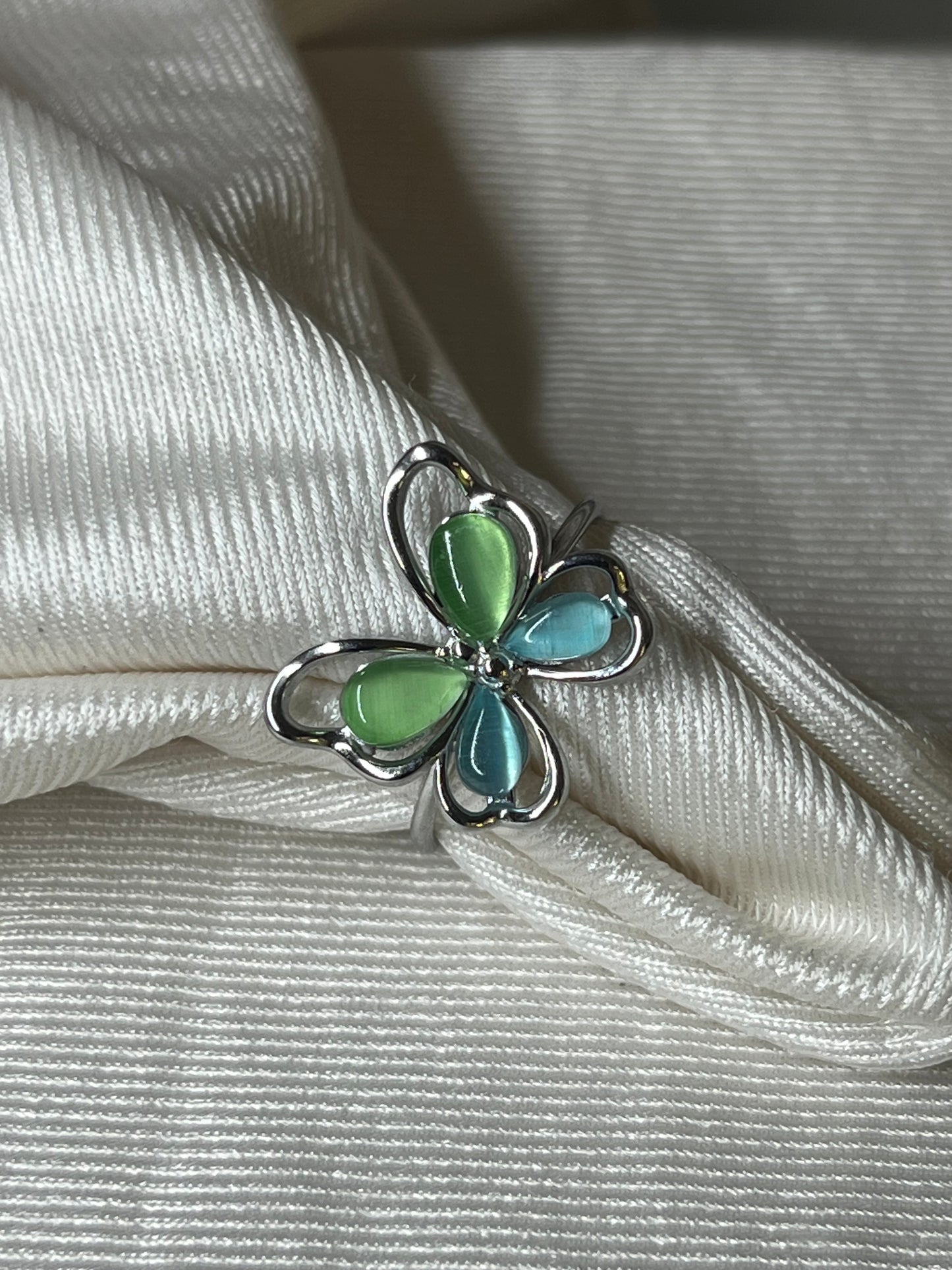 Verdant Clover Butterfly Ring