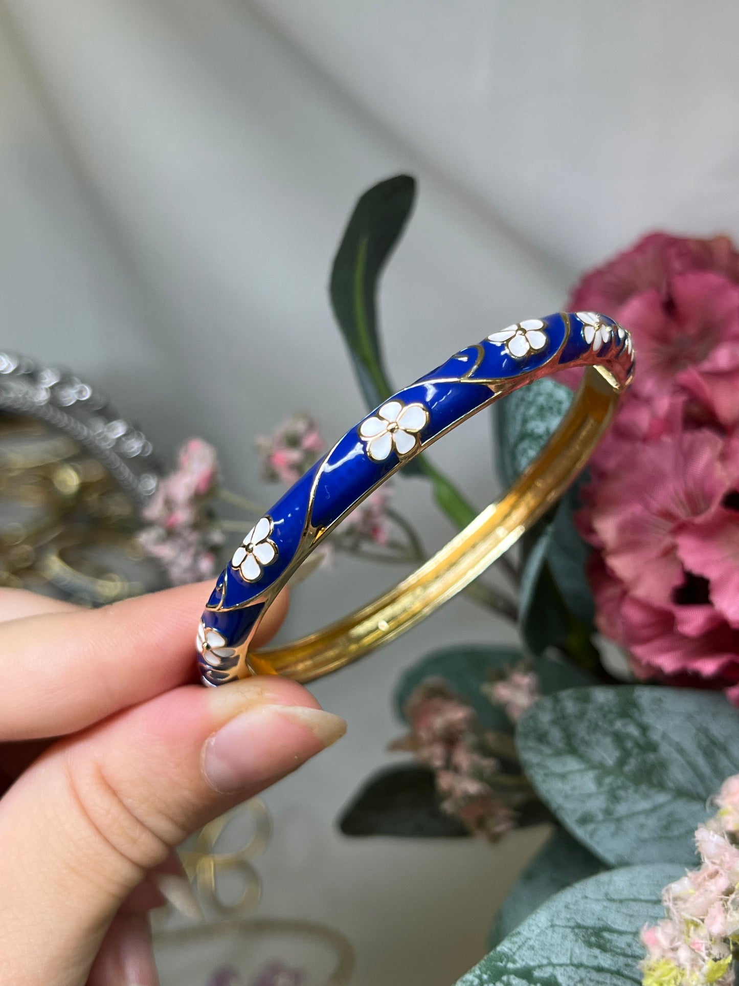 Ethereal Safire Fairy Blossom Enamel Bangle