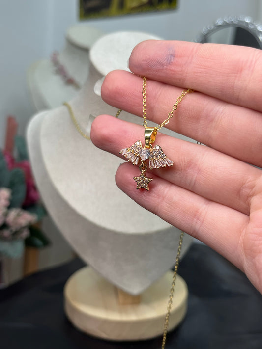 Celestial Rose Angel Necklace