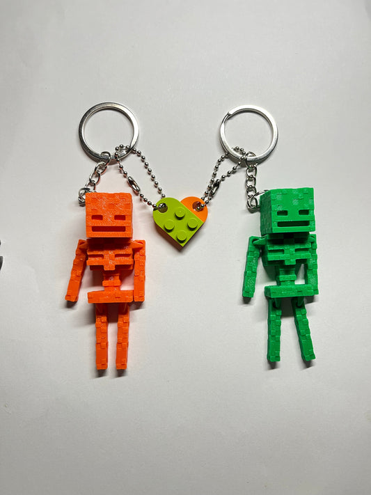 Minecraft Skelly matching keychains