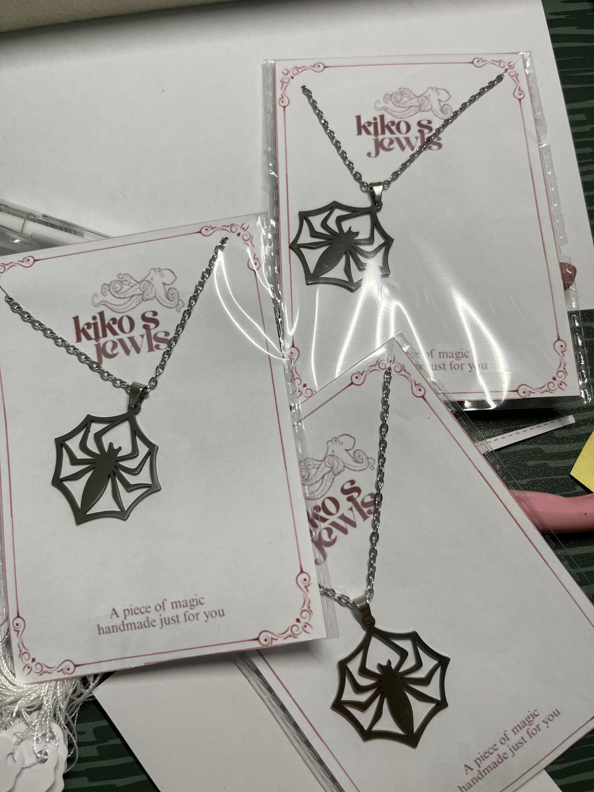 Spider web necklace