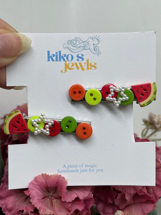 Watermelon hair clips