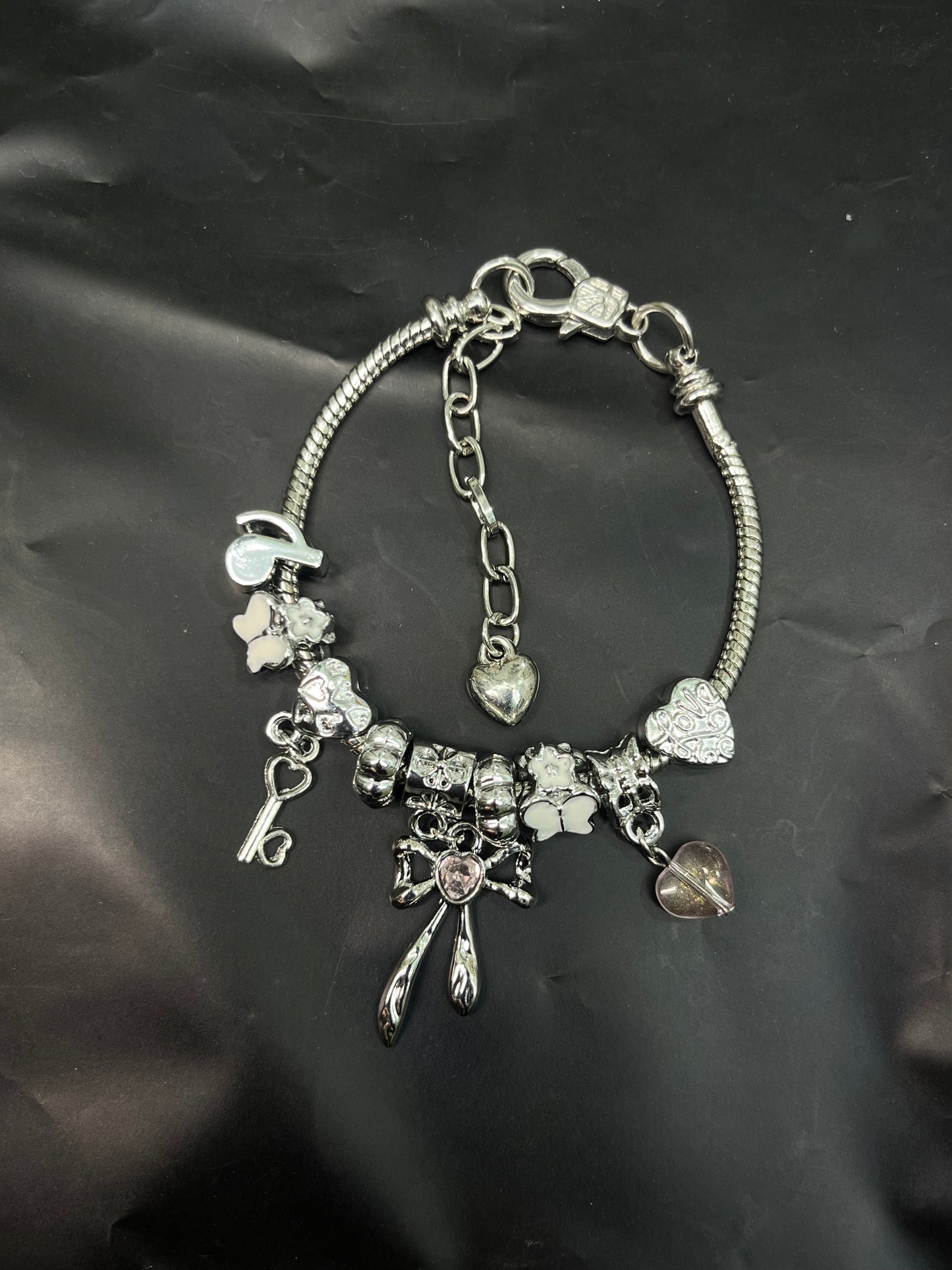 Pink bow pandora bracelet