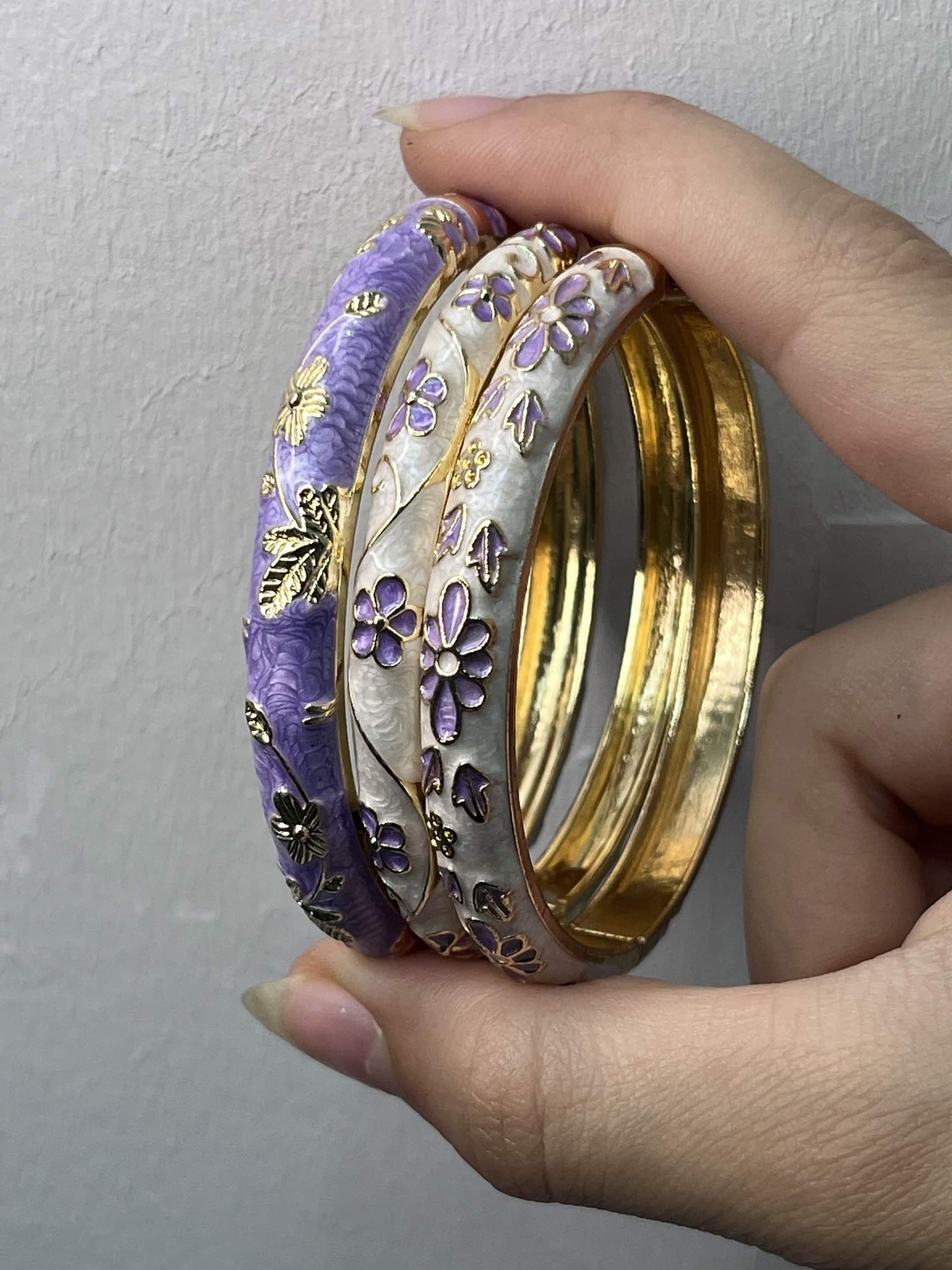 The Enchanted Garden Enamel Bangles Trio