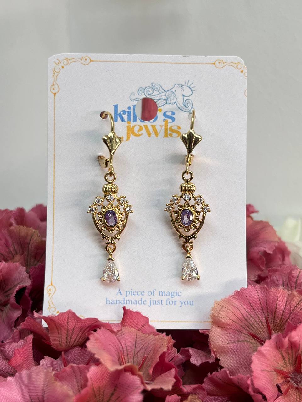 Vintage Amethyst Chandelier Earrings
