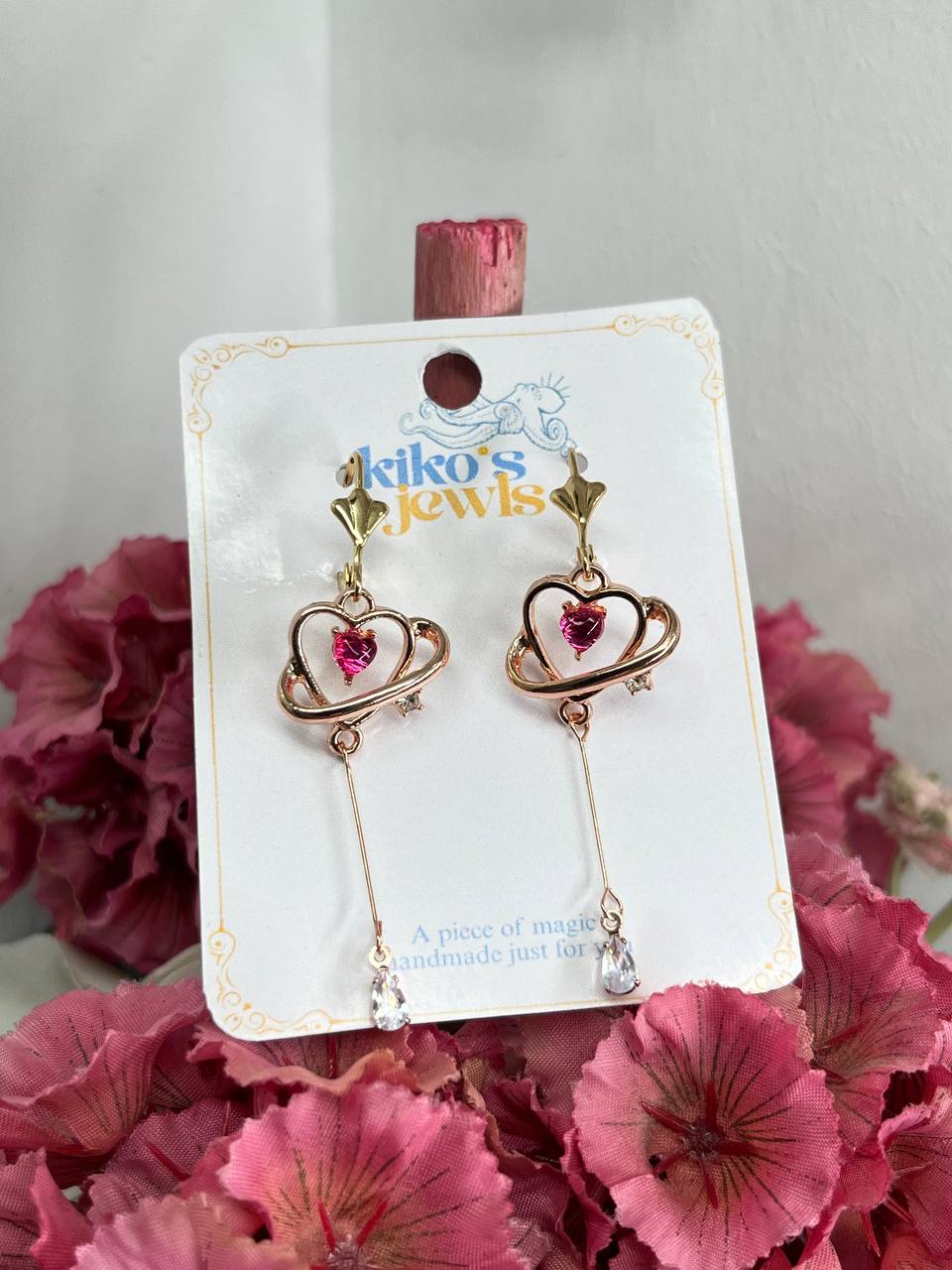 Cosmic Heart Drop Earrings
