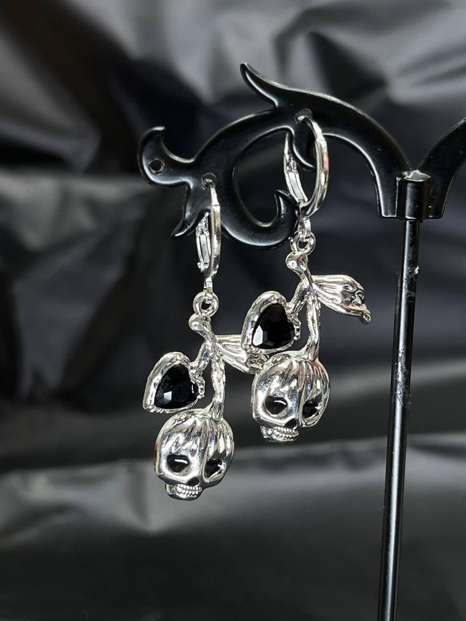 The Forbidden Cherry Skulls Earrings