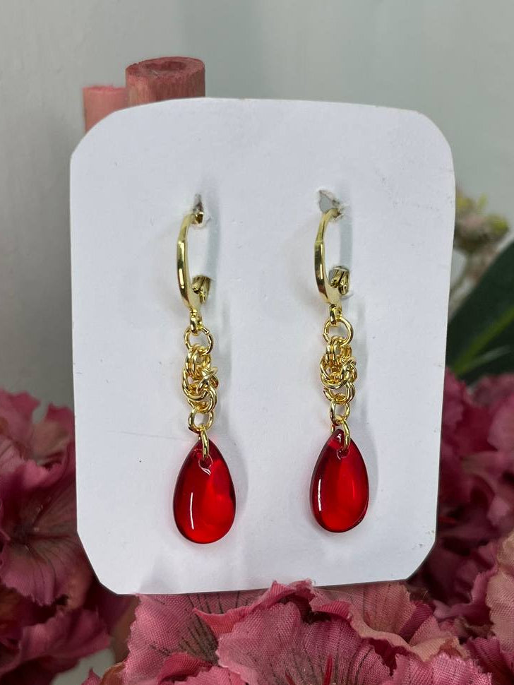 The Crimson Tear Ruby Drop Earrings