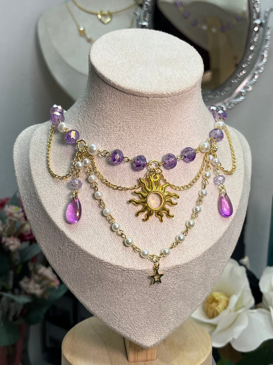 Golden Sunlayer Necklace-Repunzel Inspired