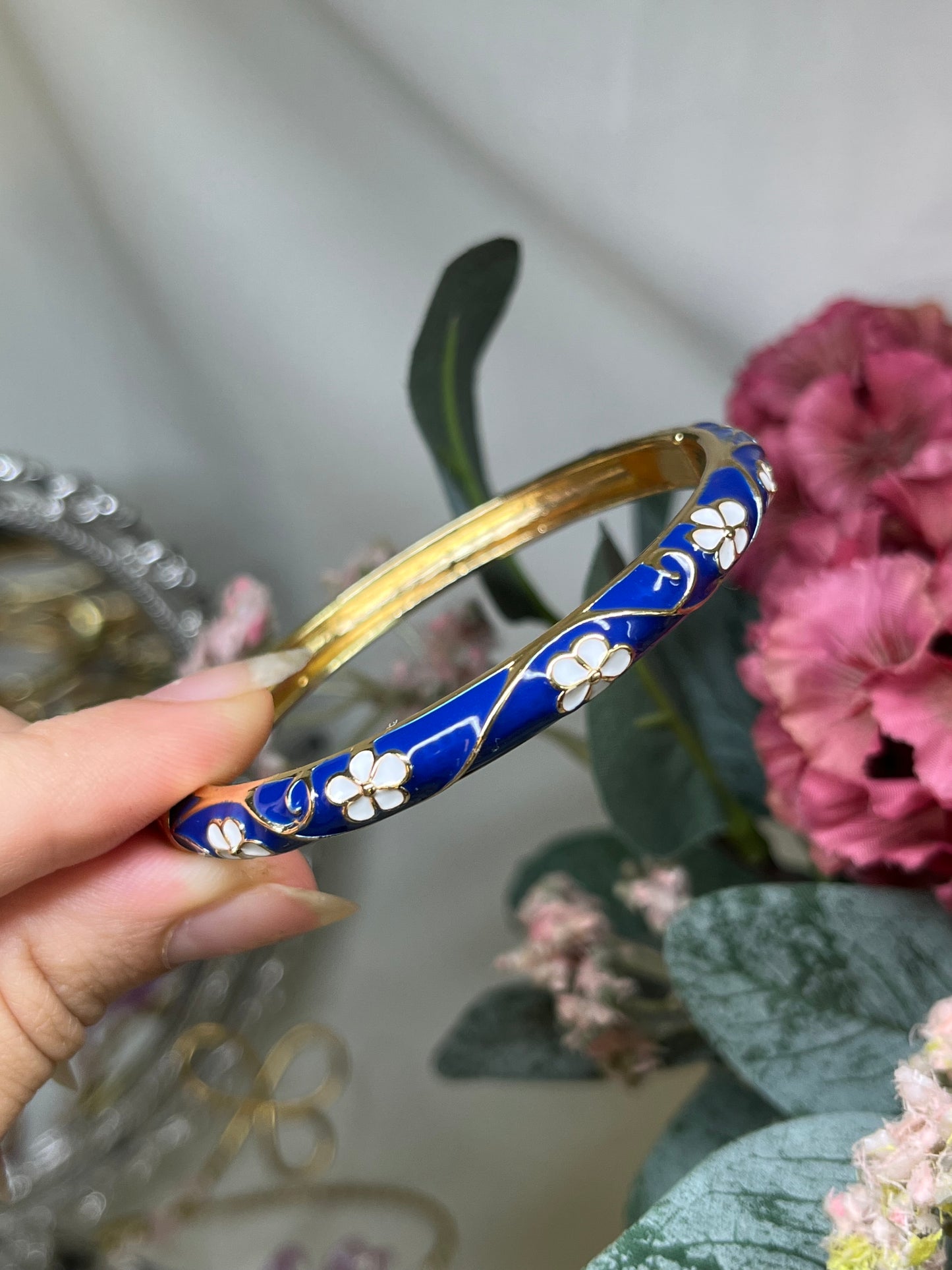 Ethereal Safire Fairy Blossom Enamel Bangle