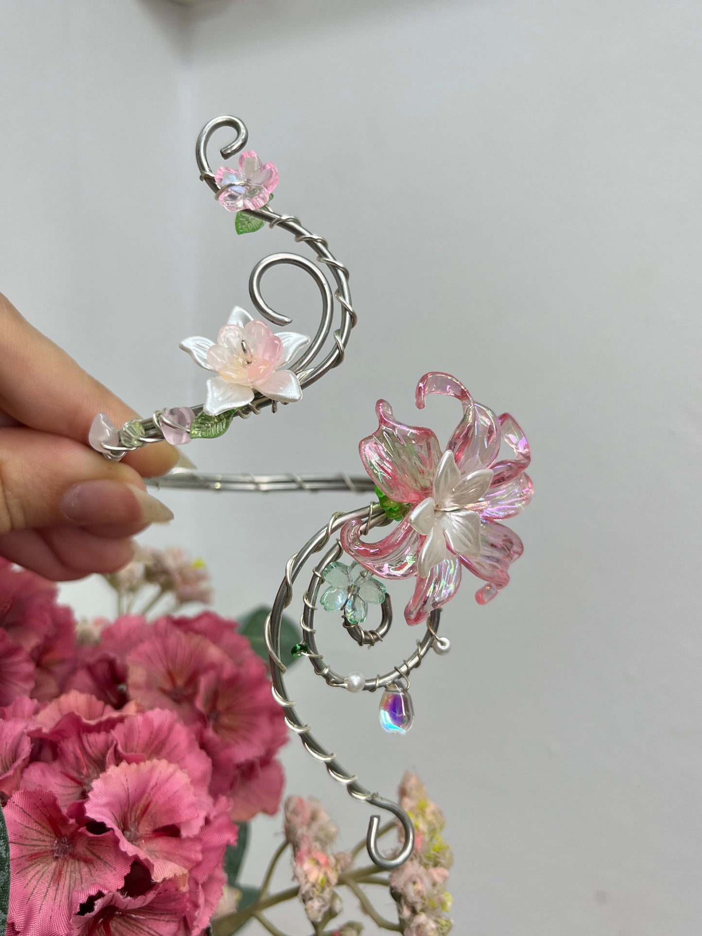 Petal Serenade Silver Arm Cuff