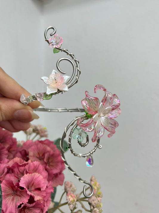 Petal Serenade Silver Arm Cuff