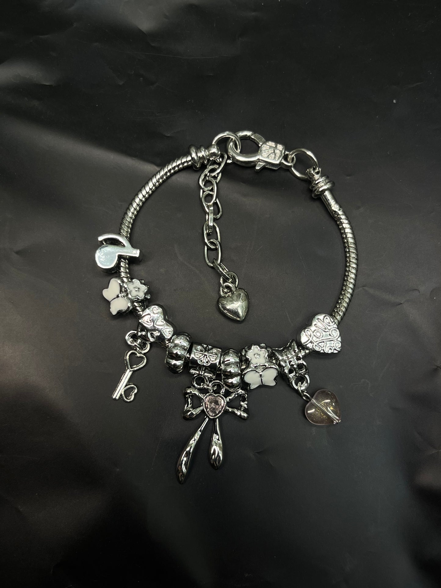 Pink bow pandora bracelet