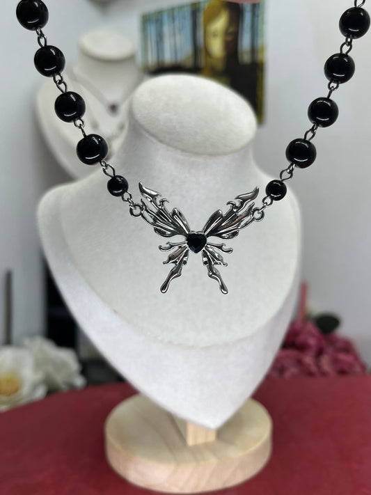 Midnight Metamorphosis Beaded Choker