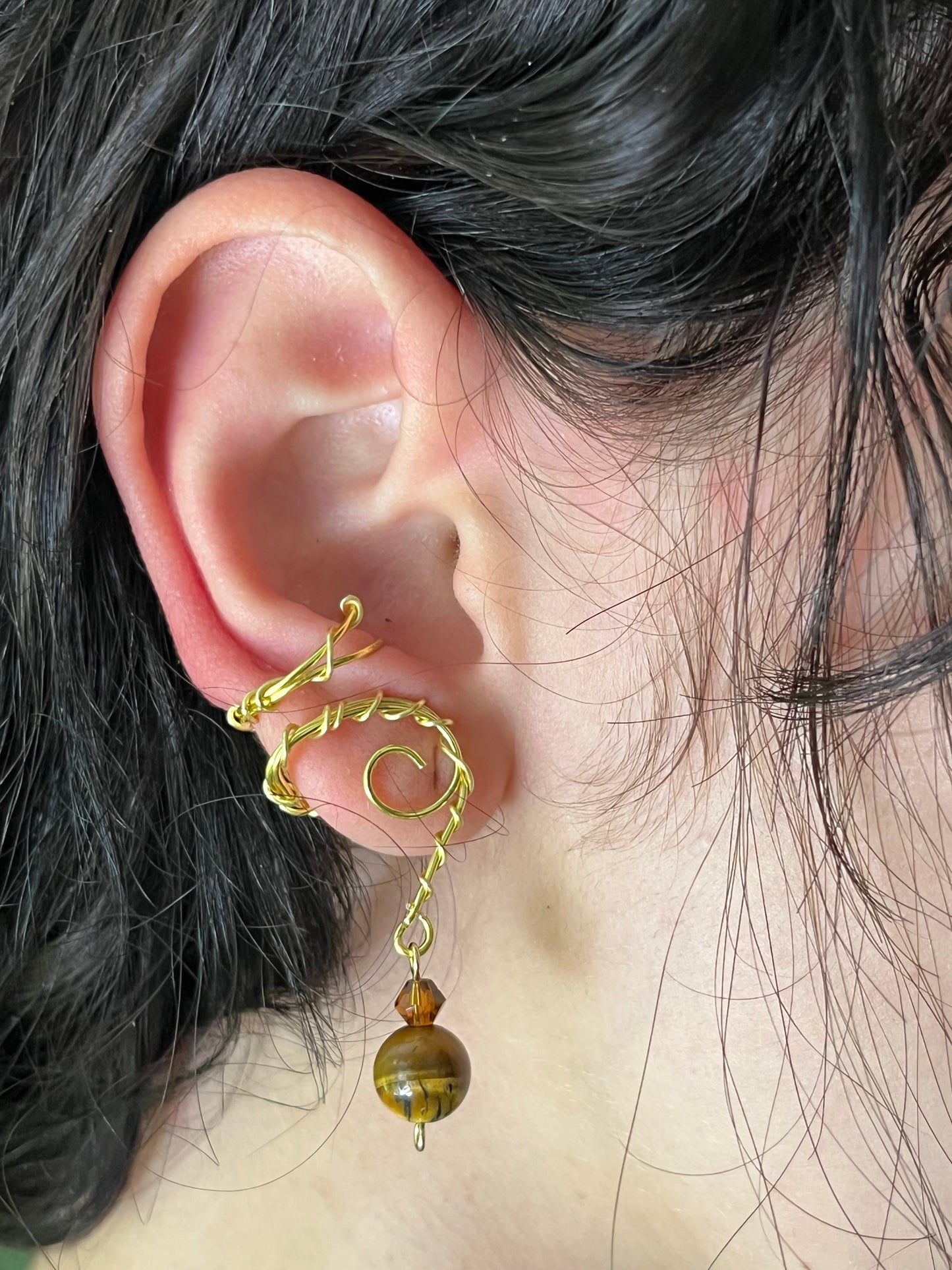 Tigers eye Ear cuff