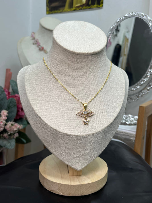 Celestial Rose Angel Necklace