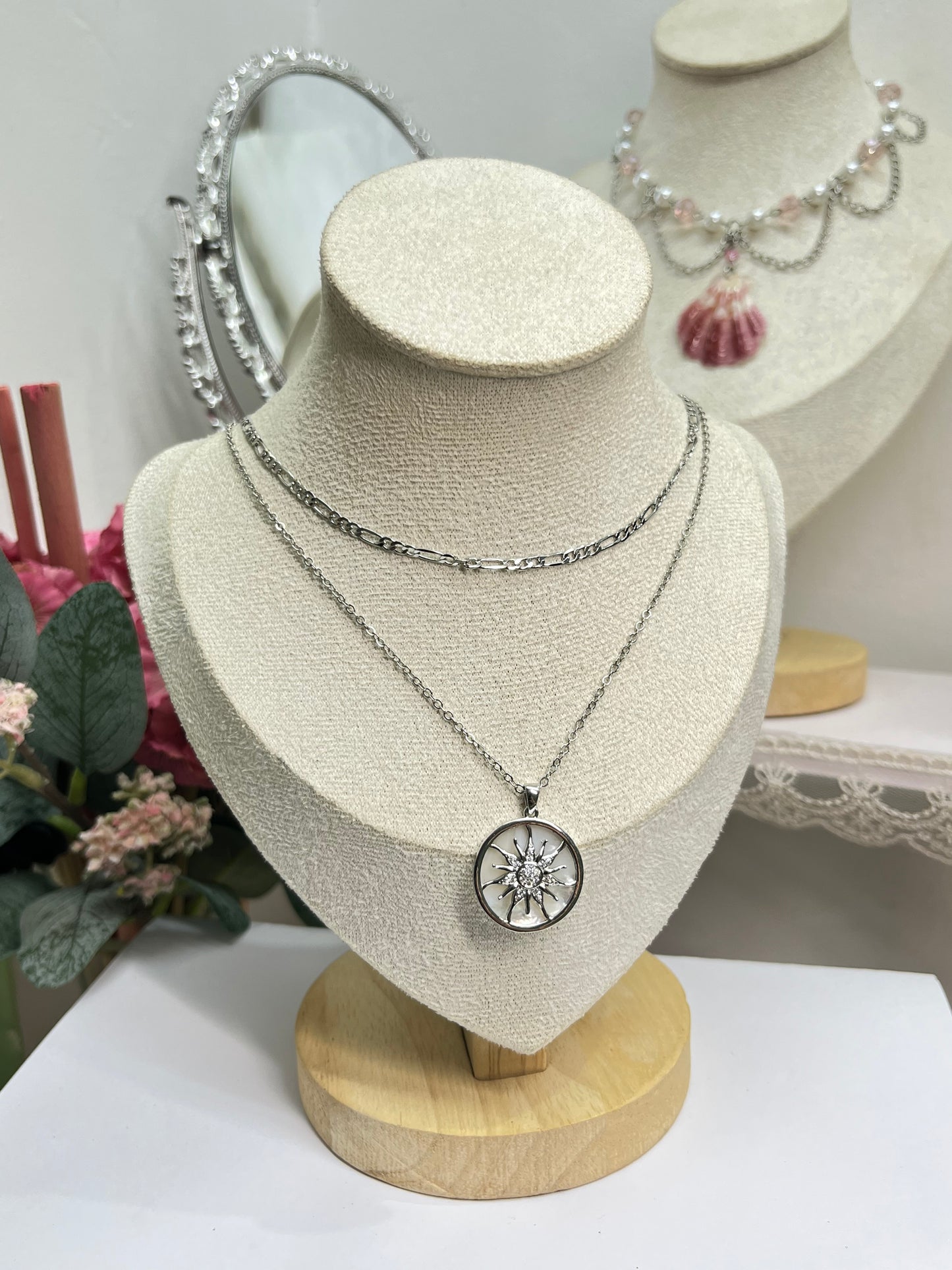 Celestial Sunburst Layered Necklace