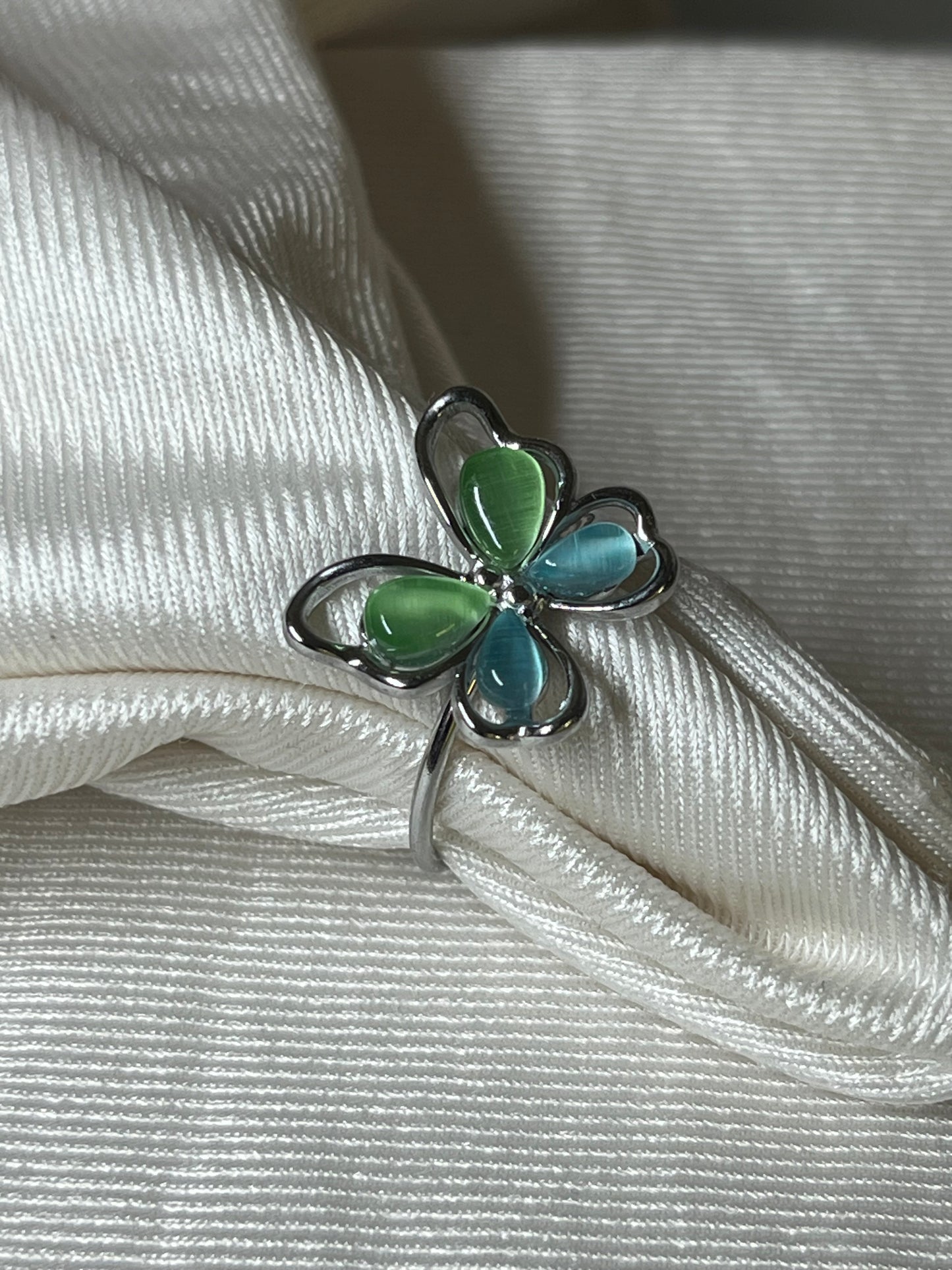 Verdant Clover Butterfly Ring