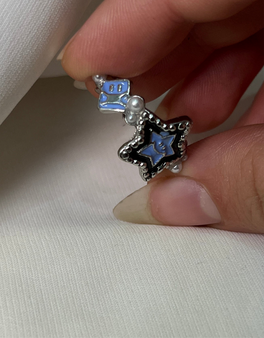 Blue stars rings