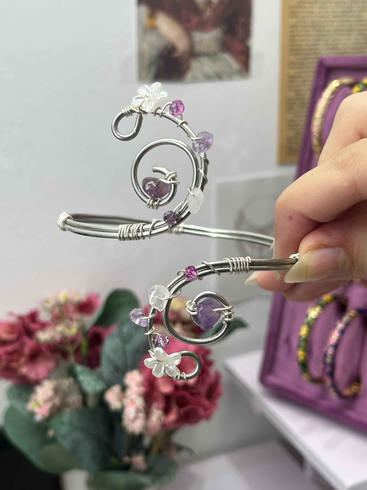 Elegant Purple accents arm cuff