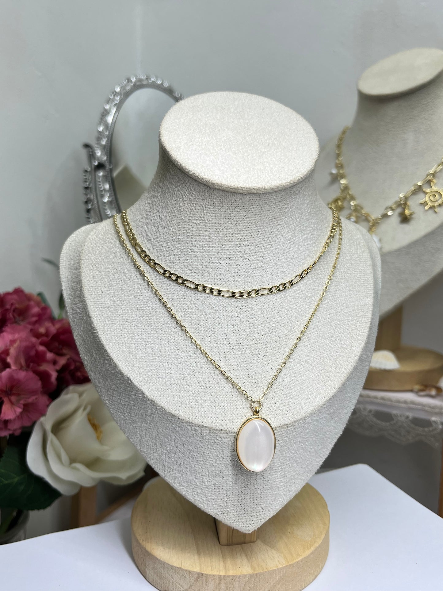 Ethereal Teardrop Layered Necklace