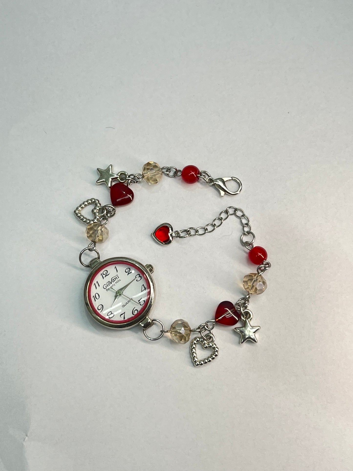 Cherry Crush Beaded Timepiece