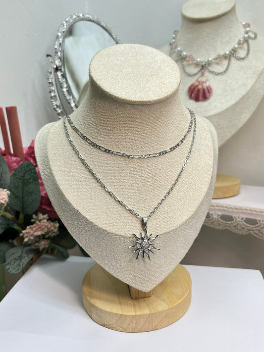 Radiant Starburst Layered Necklace