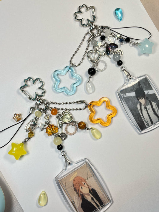 Angel and Aki matching keychains
