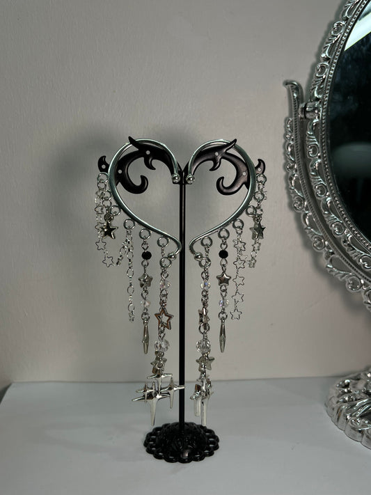 Silver spark ear cuff