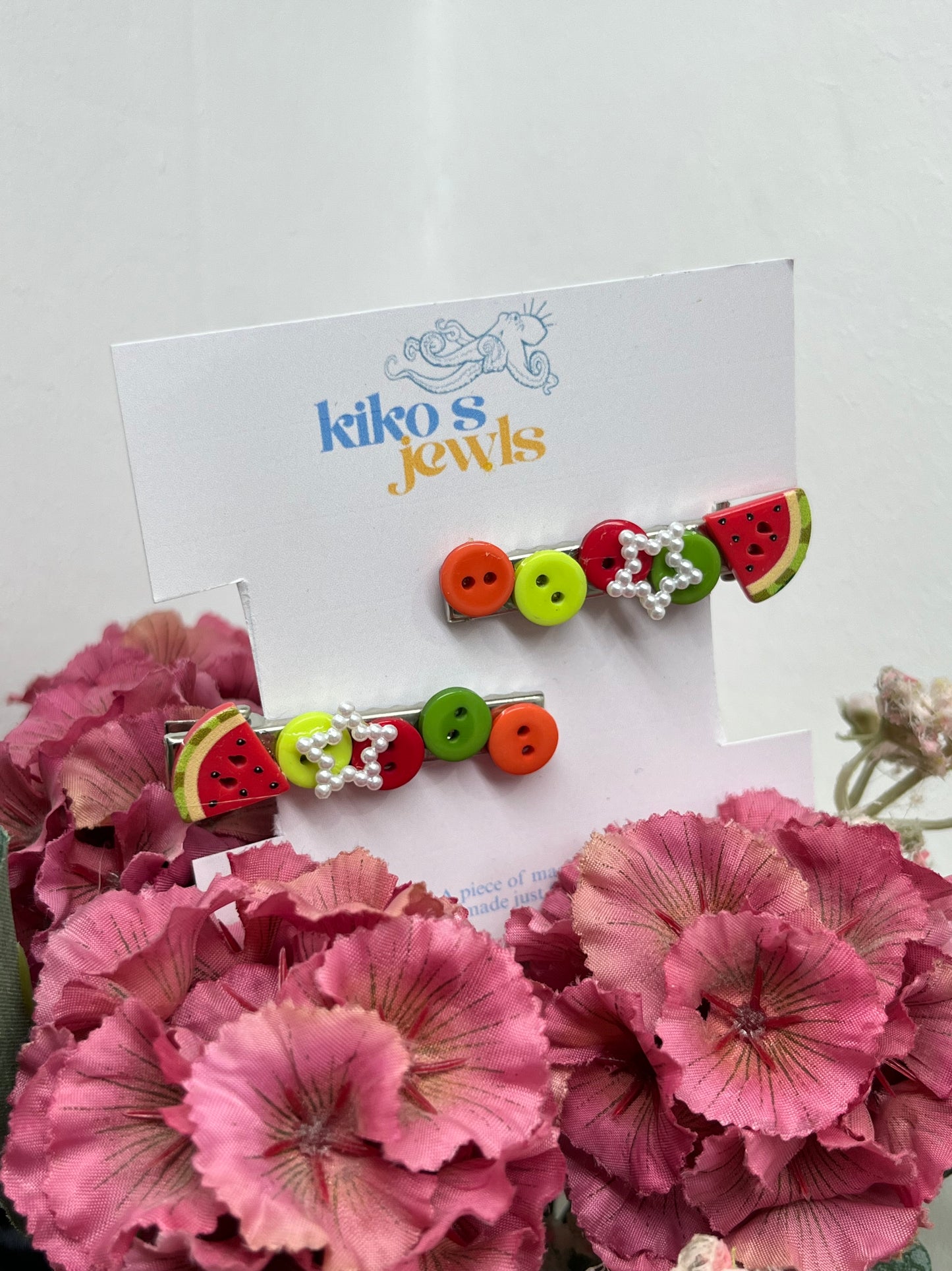 Watermelon hair clips