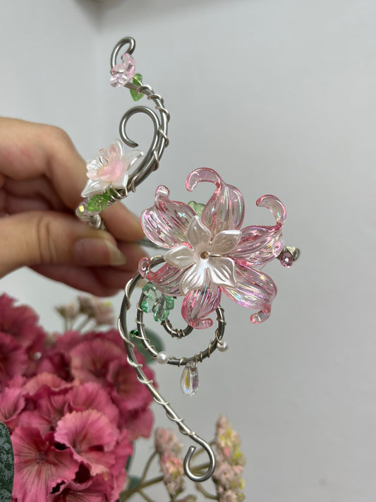 Petal Serenade Silver Arm Cuff