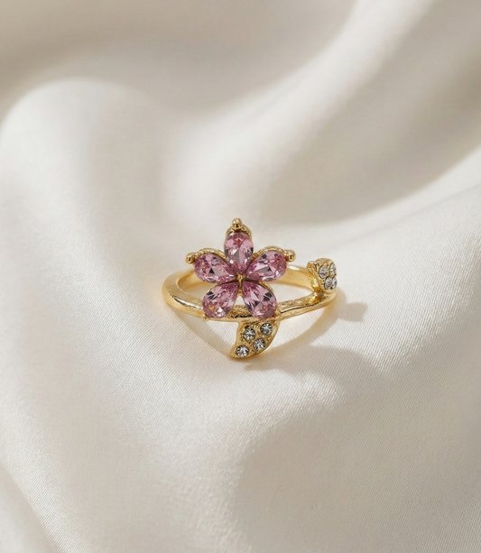 The Blush Crystal Bloom Ring