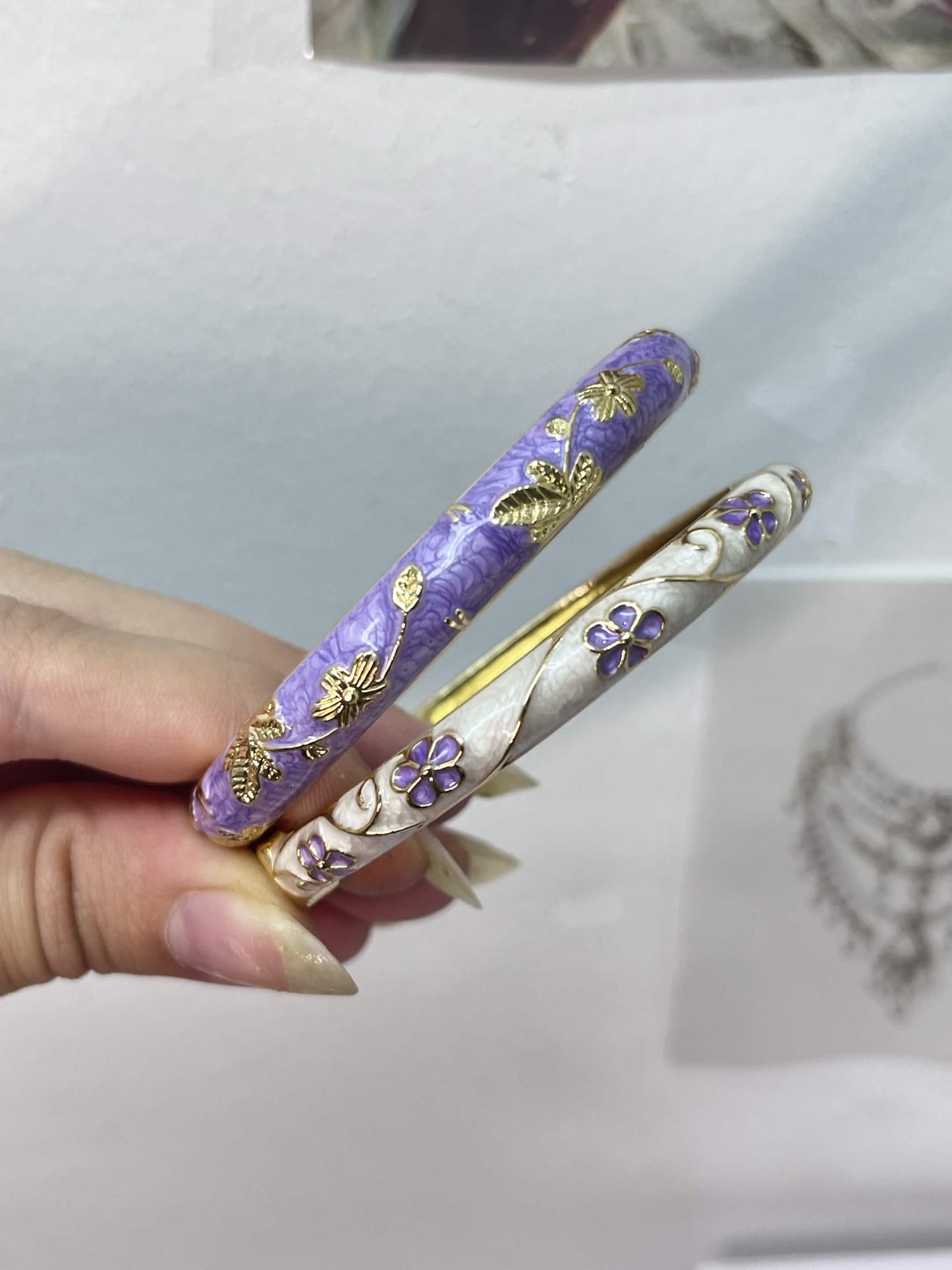 The Enchanted Garden Enamel Bangles Duo