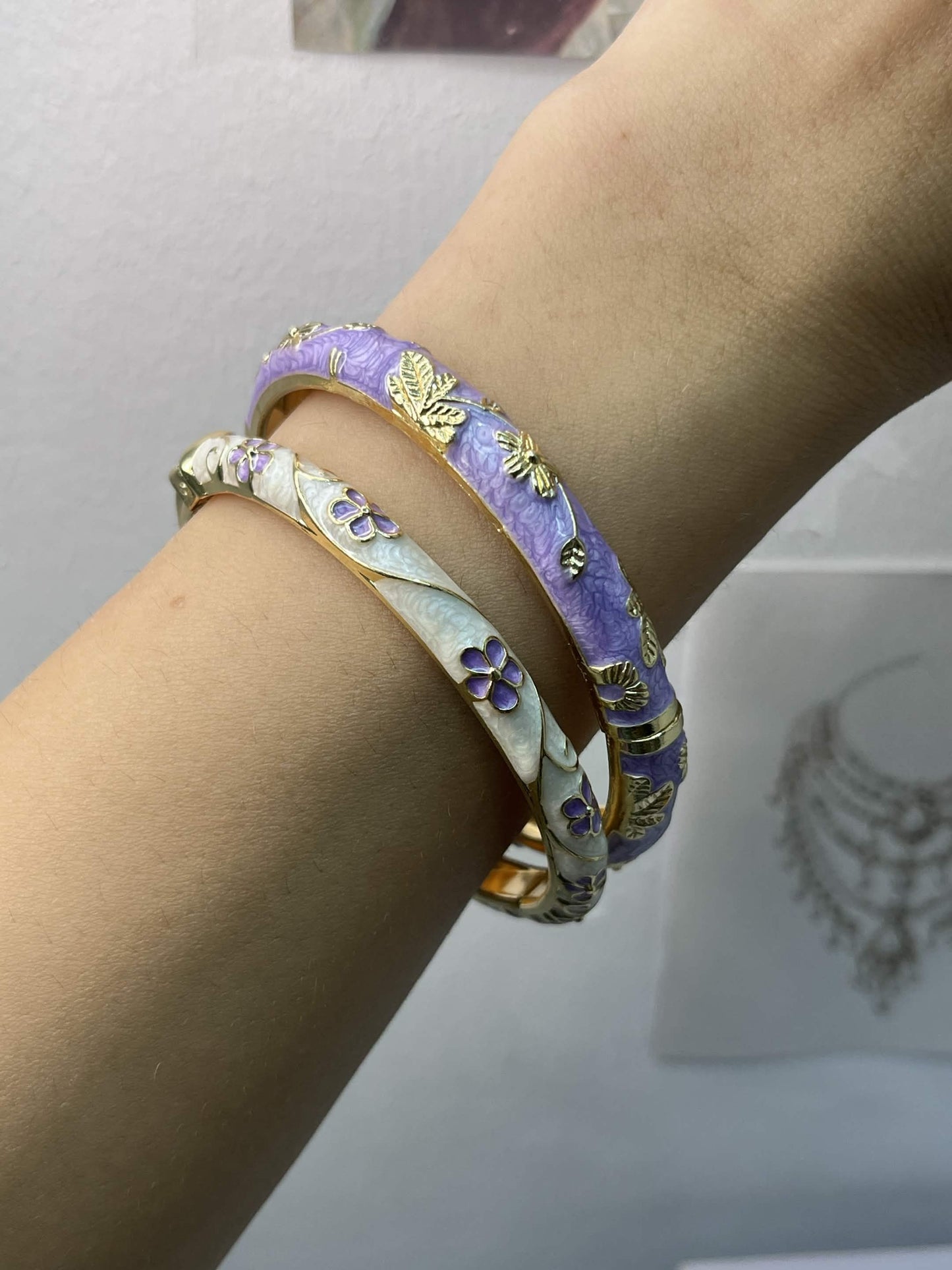 The Enchanted Garden Enamel Bangles Duo