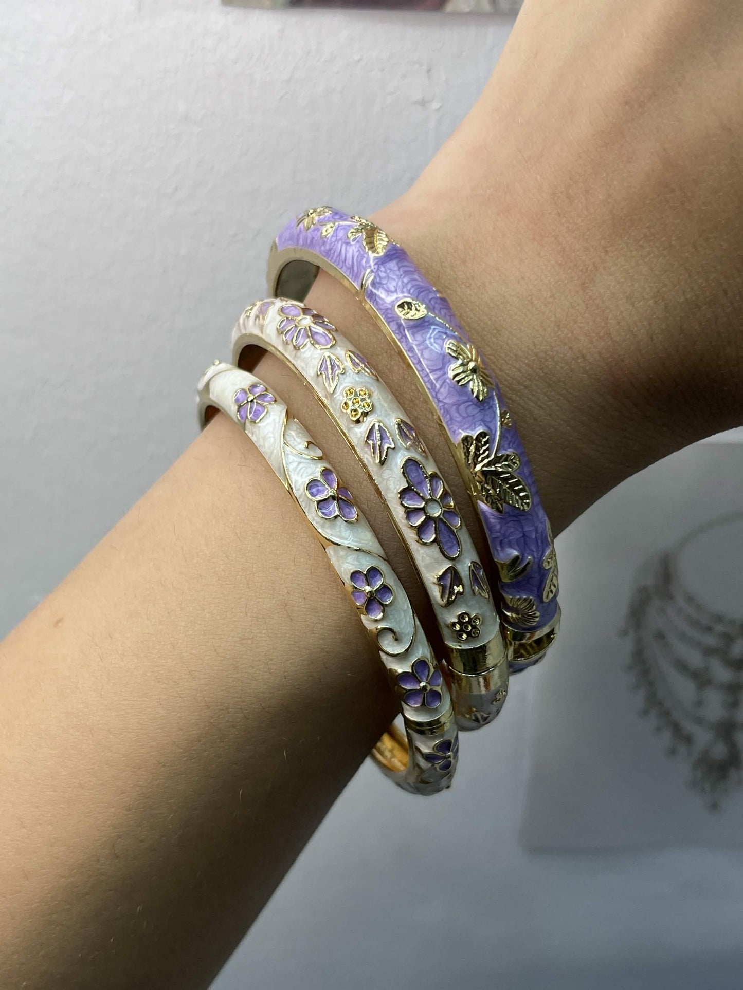 The Enchanted Garden  Enamel Bangles Trio