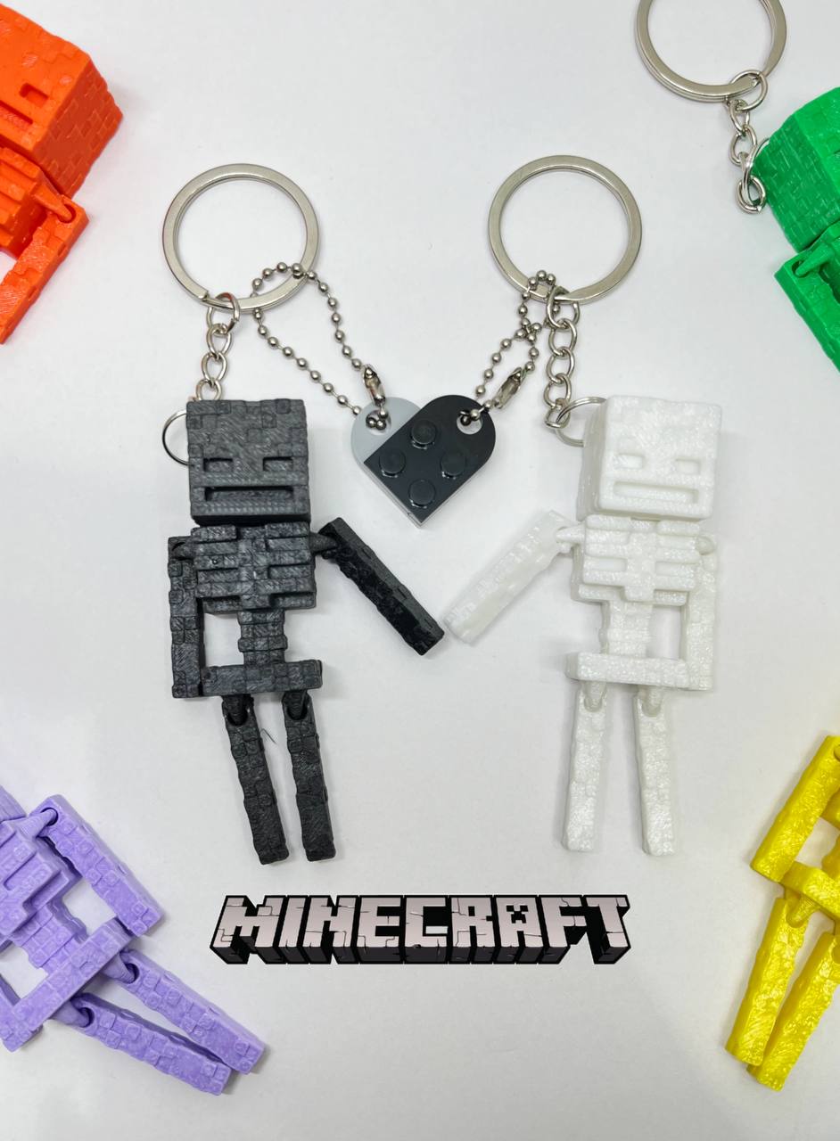 Minecraft Skelly matching keychains