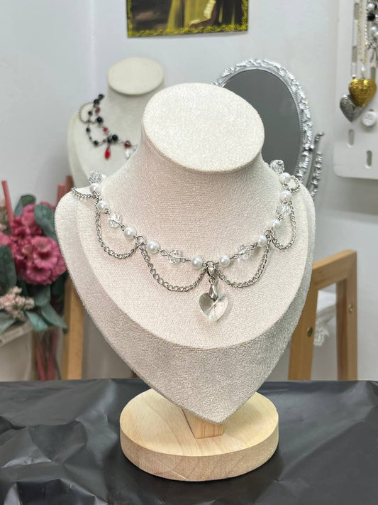 Frosted Crystal Dewdrop Necklace