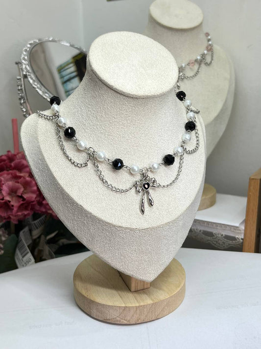The "Midnight Waltz" Bow Necklace