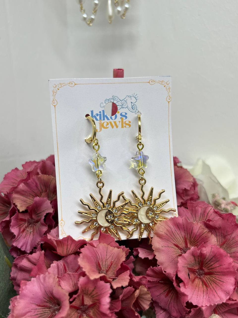 Celestial Sun & Moon Drop Earrings