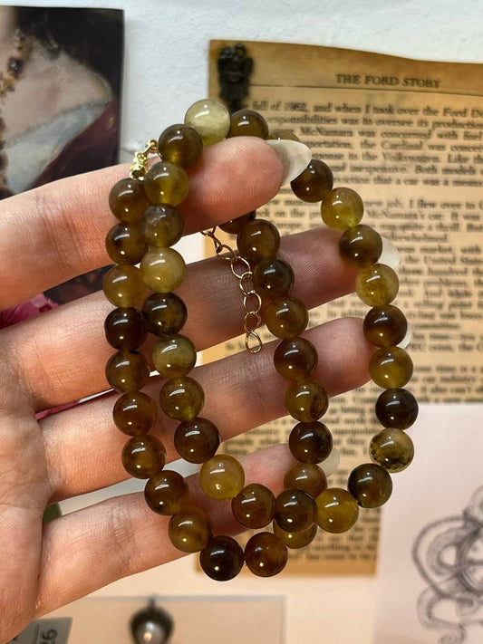Brown Agate Beaded Bracelet