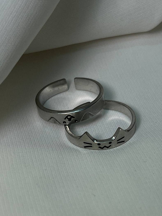 matching cat dog rings set